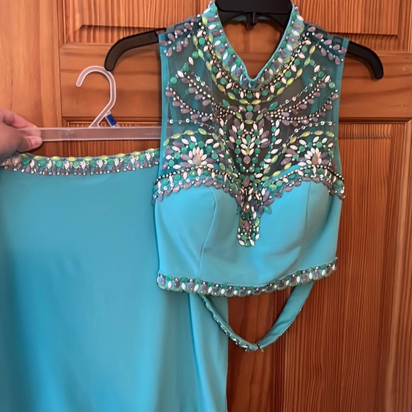Rachel Allan Dresses & Skirts - Rachel Allan Turquoise Embellished Prom Dress
